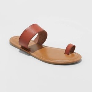 Brown Kessie Toe Ring Sandals